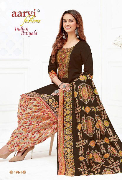 Aarvi Fashion Indian Patiyala Vol 1 Latest Fancy Designer Printed  Pure Cotton Ready made Salwar Suit Collection